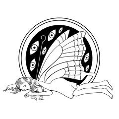 Butterfly girl pinned up for collection