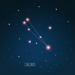 Constellation scheme in starry sky. Open space. Vector illustration Centaurus constellation through a telescope © iryna