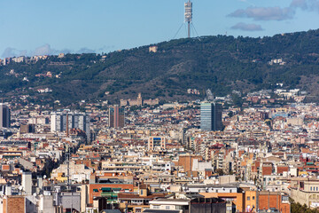 Barcelona Cityscape - View from Montjuïc Hill
