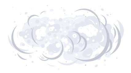 Dust clouds on air isolated illustration, dirty air with small particles of dust, gray dust storm cartoon clipart, poor visibility in smoky air, evaporation of toxic substances