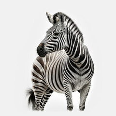Fototapeta na wymiar realistic full picture of a Zebra, white background