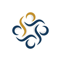 Stick figures dancing geometric