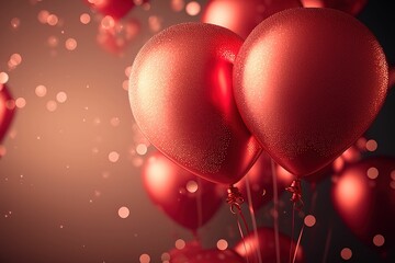 Valentine's day balloons banner ,made with Generative AI