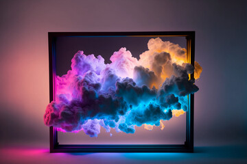 Frame with Colorful Clouds