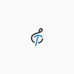 letter t music logo