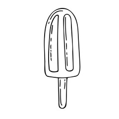vector ice cream illustrations drawn by hand isolated on background - Vector doodle