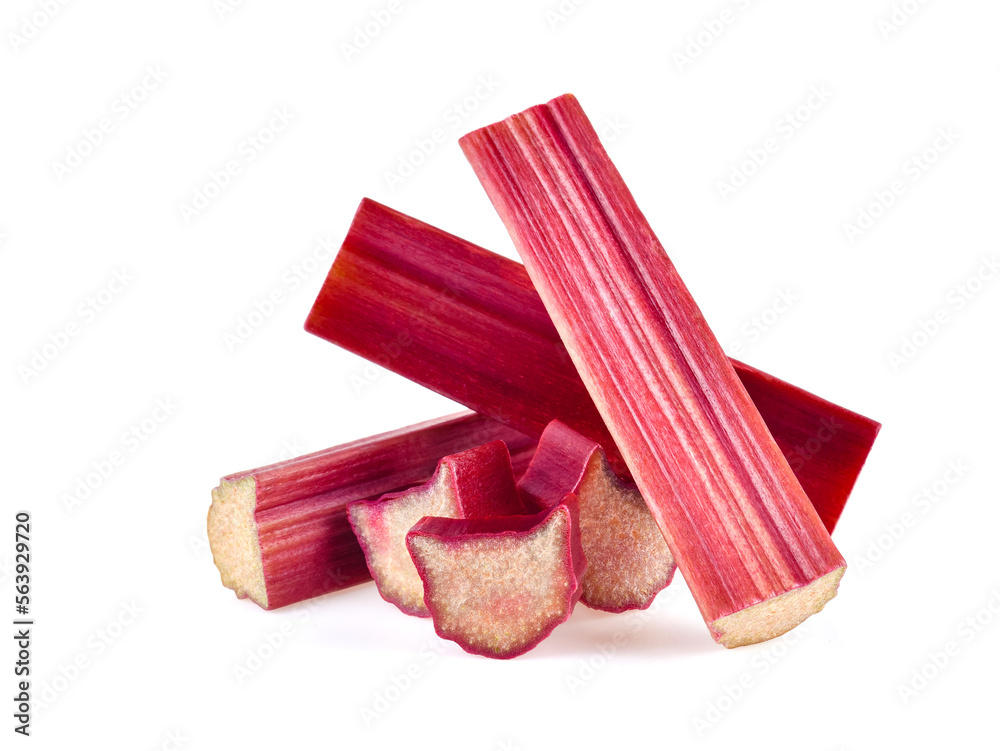 Canvas Prints rhubarb stalks isolated on a white background