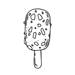 vector ice cream illustrations drawn by hand isolated on background - Vector doodle
