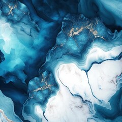 Abstract background blue marble agate granite mosaic, marbled pattern surface ,made with Generative AI - obrazy, fototapety, plakaty