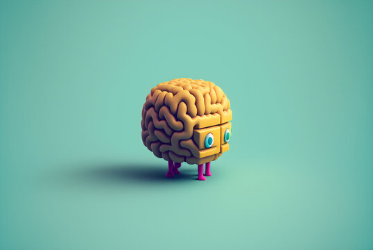 3d minimalist abstract Brain with generative ai