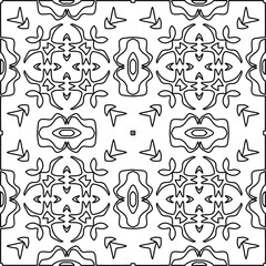 Stylish texture with figures from lines.
Abstract geometric black and white pattern for web page, textures, card, poster, fabric, textile. Monochrome graphic repeating design. 