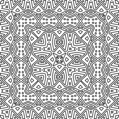 Stylish texture with figures from lines.
Abstract geometric black and white pattern for web page, textures, card, poster, fabric, textile. Monochrome graphic repeating design. 