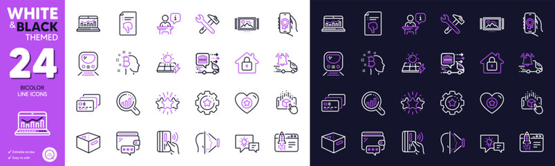 Spanner tool, Settings gear and Augmented reality line icons for website, printing. Collection of Metro, Start business, Face id icons. Card, Image carousel, Star web elements. Vector