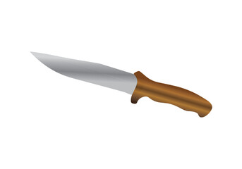 Steel chopping knife. Chef's kitchen knife vector isolated on white.