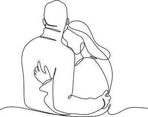 People embracing in continuous line art drawing style. One person giving the shoulder to another. Support and backing. Minimalist black linear sketch isolated on white background. Vector illustration