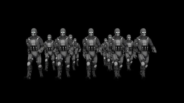 Soldier 3D Animation Transparent Alpha Video