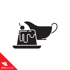 Vanilla custard and gravy boat vector icon