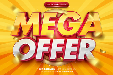 Mega Offer 3D editable text effect