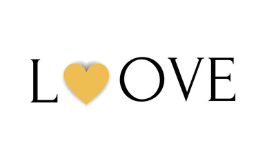 Minimalist heart and shadow graphic illustration