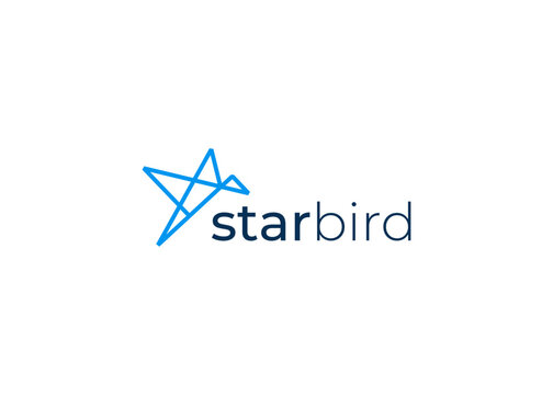 star bird logo design, origami fold line animal