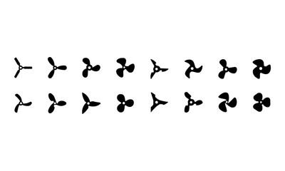 Airplane propeller screw set vector graphics eps10