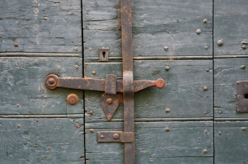 Old Wood texture Gate with Locked