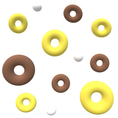 Fototapeta premium Yellow and white donuts