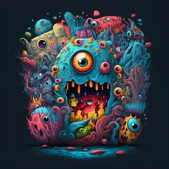 design Monster art graphic colorful