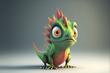 funny character Iguana clear background, AI generate