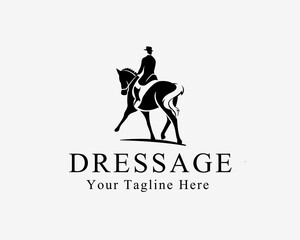 rider Horse Racing Equestrian back view symbol Logo Design Template illustration