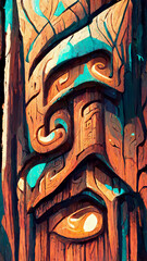 forest Mayan style adventures scene illustration art Generative AI Content by Midjourney