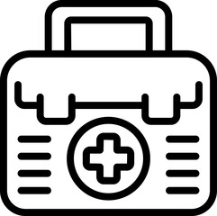 First aid kit icon outline vector. Medical patient. Clinic office