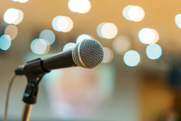 Plakat Microphone in meeting room for a conference