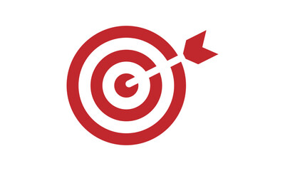 Bullseye target icon symbol. Arrow dart targeting market logo sign. Vector illustration image. Isolated on white background.