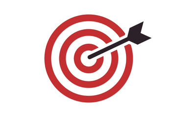 Bullseye target icon symbol. Arrow dart targeting market logo sign. Vector illustration image. Isolated on white background.