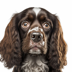 Affen Spaniel Dog looking at camera, Photo Studio, Generative AI