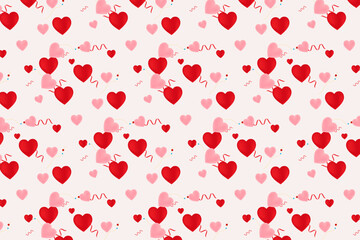 Pattern with geometric elements in red tone valentine heart pattern. Abstract Gradient Background