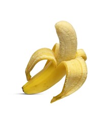 banana isolated on yellow background