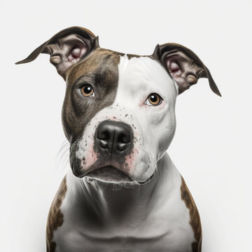 American Staffordshire Terrier Dog looking at camera, Photo Studio, Generative AI