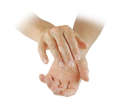 Spiritual healer with cupped hands sensing energy between hands transparent png file