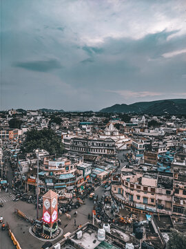View of the city from the top of the building