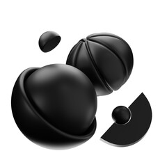 Abstract Shape Black Matte 9 3D Illustration