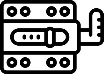 Door lock icon outline vector. Home front. Wooden exterior