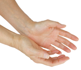 Reiki Healer holding hands open sensing and sending healing energy transparent png file