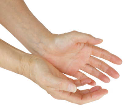 Reiki Healer holding hands open sensing and sending healing energy transparent png file