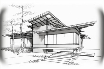 Sketch of luxury house