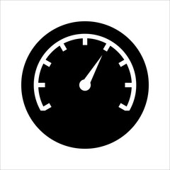 Speedometer icon. Miles per hour. Speed control. Acceleration indicator. vector illustration on white background.