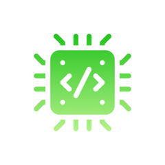 Fototapeta premium cpu flat gradient icon