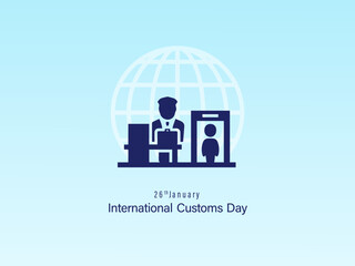 International Customs Day. 26 January. Holiday Concept. international customs day banner, poster, card. customs day icon. Vector illustration.