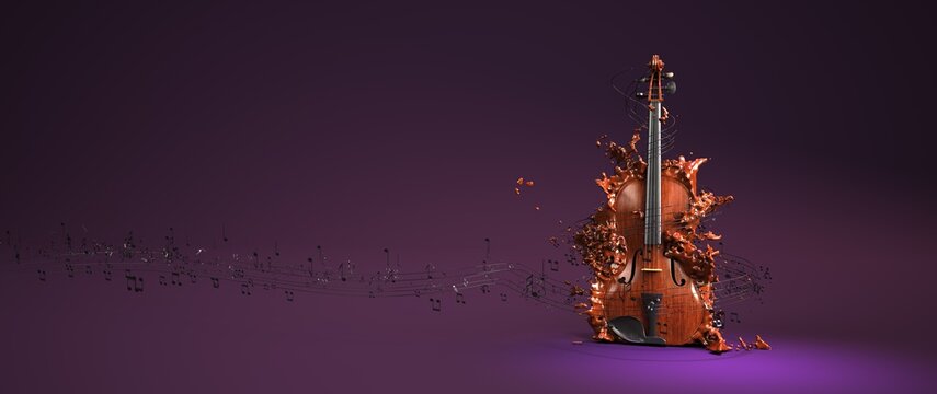 Abstrakte Violine mit Musiknoten
